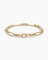 Lexington Chain Bracelet in 18K Yellow Gold with Full Pavé Diamonds, 6.5mm
